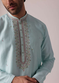 Elegant Blue Festive Kurta Set For Men