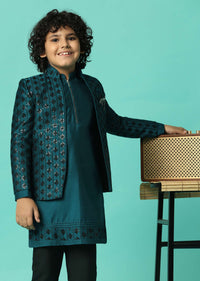 Elegant Blue Sherwani Set For Boys