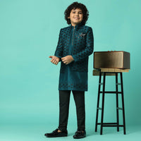 Elegant Blue Sherwani Set For Boys