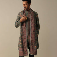 Elegant Brown Sequin Printed Kurta Set