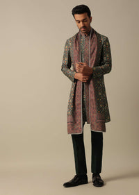 Elegant Brown Sequin Printed Kurta Set