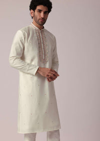 Elegant Embroidered Festive Kurta Set For Men