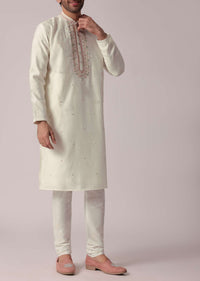 Elegant Embroidered Festive Kurta Set For Men