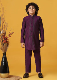 Elegant Embroidered Sherwani Set For Boys