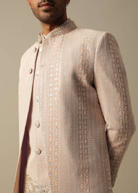 Elegant Peach Indowestern Sherwani Set