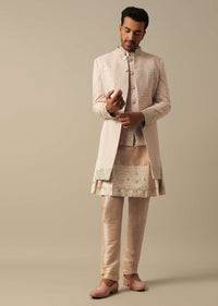 Elegant Peach Indowestern Sherwani Set