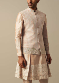 Elegant Peach Indowestern Sherwani Set