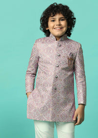 Elegant Peach Sherwani Set For Boys