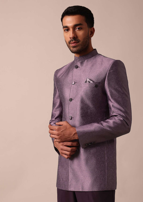 Elegant Purple Bandhgala Jodhpuri Sherwani