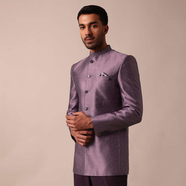 Elegant Purple Bandhgala Jodhpuri Sherwani