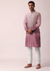 Elegant Purple Silk Embroidered Jacket Kurta Set