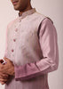 Elegant Purple Silk Embroidered Jacket Kurta Set