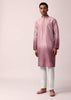 Elegant Purple Silk Embroidered Jacket Kurta Set