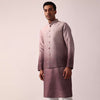 Elegant Purple Silk Embroidered Jacket Kurta Set