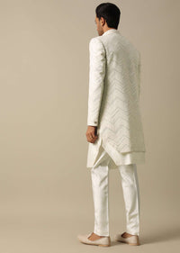 Elegant Sequins Embroidered Indowestern Sherwani Set