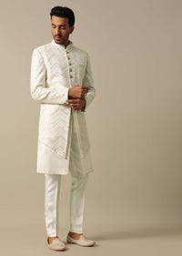 Elegant Sequins Embroidered Indowestern Sherwani Set