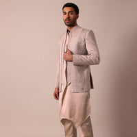 Elegant Stylish Peach Indowestern For Men