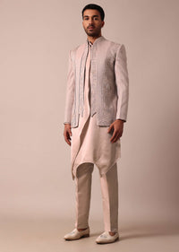 Elegant Stylish Peach Indowestern For Men