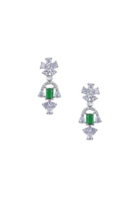 Emerald Short Necklace Set With Zirconia Stones