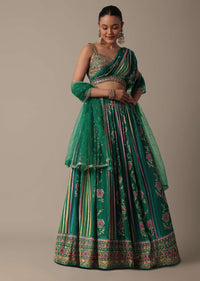 Enchanting Green Lehenga Set With Bead Embellishments