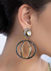 Entangled drop dangler earring adorn with stones only on Kalki