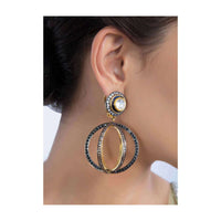 Entangled drop dangler earring adorn with stones only on Kalki