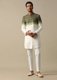 Exquisite Green Indowestern Set For Men