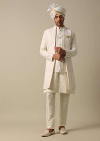 Exquisite White Sherwani Set
