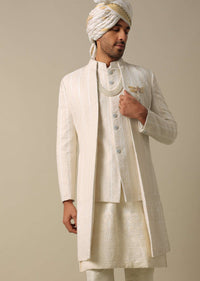 Exquisite White Sherwani Set