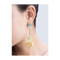 Fancy party wear earring with  moti and semi precious stone  only on kalki