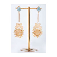 Fancy party wear earring with  moti and semi precious stone  only on kalki