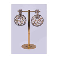 Fancy party wear stone studded half moon  earring only on Kalki