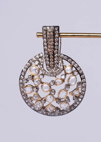 Fancy party wear stone studded half moon  earring only on Kalki