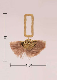 English pink color fancy tassel earring