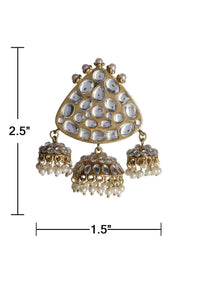 Fancy Triple Jhumkas With Kundan And Pearls Online - Kalki Fashion