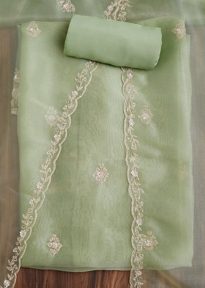Festive Green Organza Suit Set