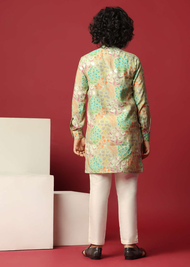 Festive Multi-Color Kurta Set For Boys
