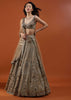 Mocha Brown Festive Ornate Lehenga In Net With Heavy Embroidery - NOOR 2022