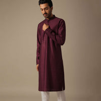 Festive Purple Kurta Set For Men