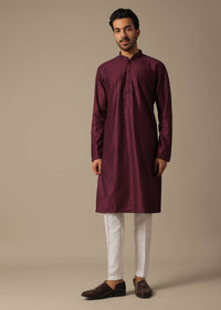 Festive Purple Kurta Set For Men