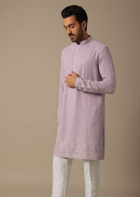 Purple Kurta Set For Festive Wear