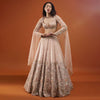 Candy Pink Festive Silver Pink Peony Lehenga Set In Organza With 3D Floral Embroidery - NOOR 2022