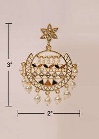 Filigree earrings with moti drop