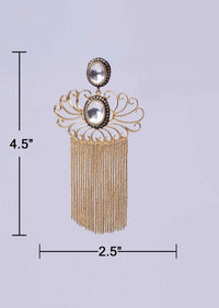 Filigree Style Earring With Sleek Tassel Online - Kalki Fashion