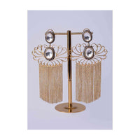 Filigree Style Earring With Sleek Tassel Online - Kalki Fashion