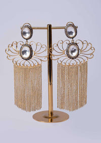 Filigree Style Earring With Sleek Tassel Online - Kalki Fashion