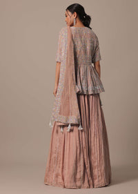 Onion Pink Indo Fusion Lehenga Set