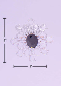 Floral shape cluster earing with crystals only on kalki