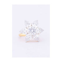 Floral shaped gold plated ring adorn with Cz Diamonds only on Kalki