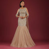 Frappe Mermaid Gown In Cut Dana Dangling Tassels On The Shoulder